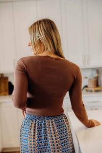 Mikarose - Sable Scalloped Long Sleeve Sweater Top