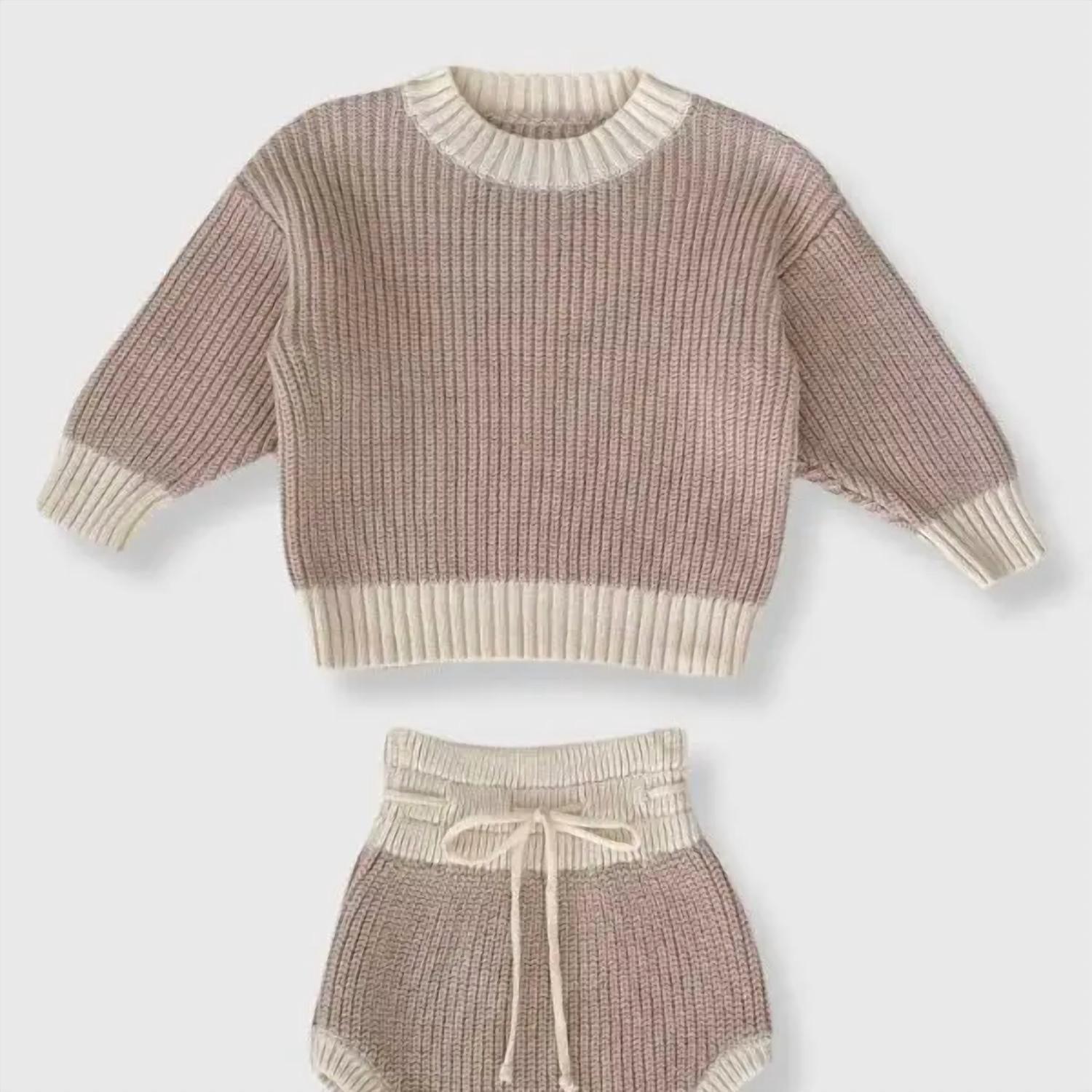Bleu & Co. - Kids' Dinner Roll Knit Sweater Two-piece Set