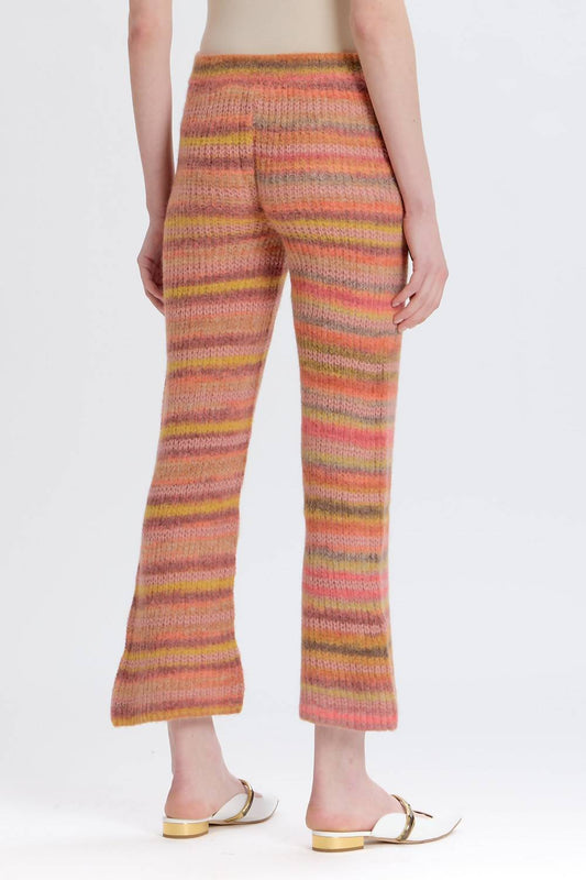 Something Navy - Wide Leg Striped Knitted Pants