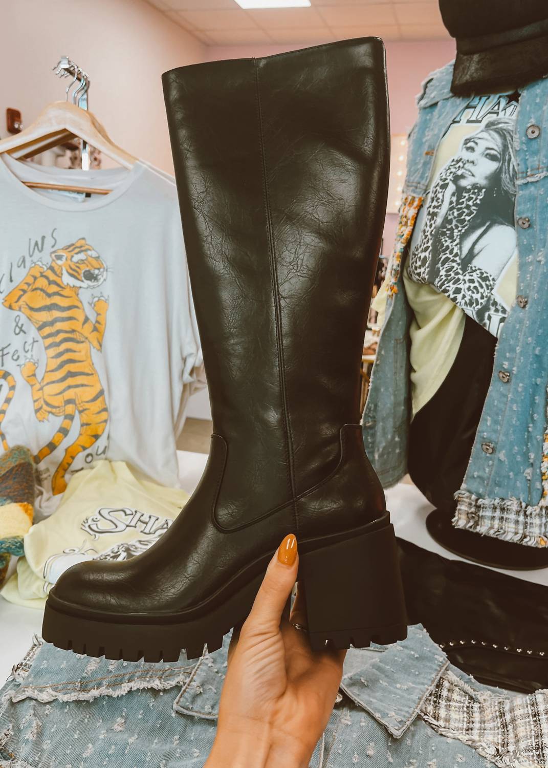 DIRTY LAUNDRY Women's Oakleigh Tall Shaft Boots in black - women's shoe - detail view