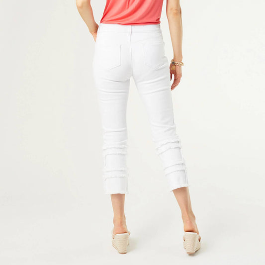 Coco + Carmen - Omg Zoey Zip Straight Leg Capri With Tiered Fringe