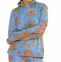 GRETCHEN SCOTT Half Zip Plume Pullover in blue - women's top