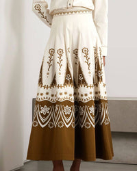 Emporio Sirenuse Amelianna Alabama Skirt in milk tobacco - women's skirt