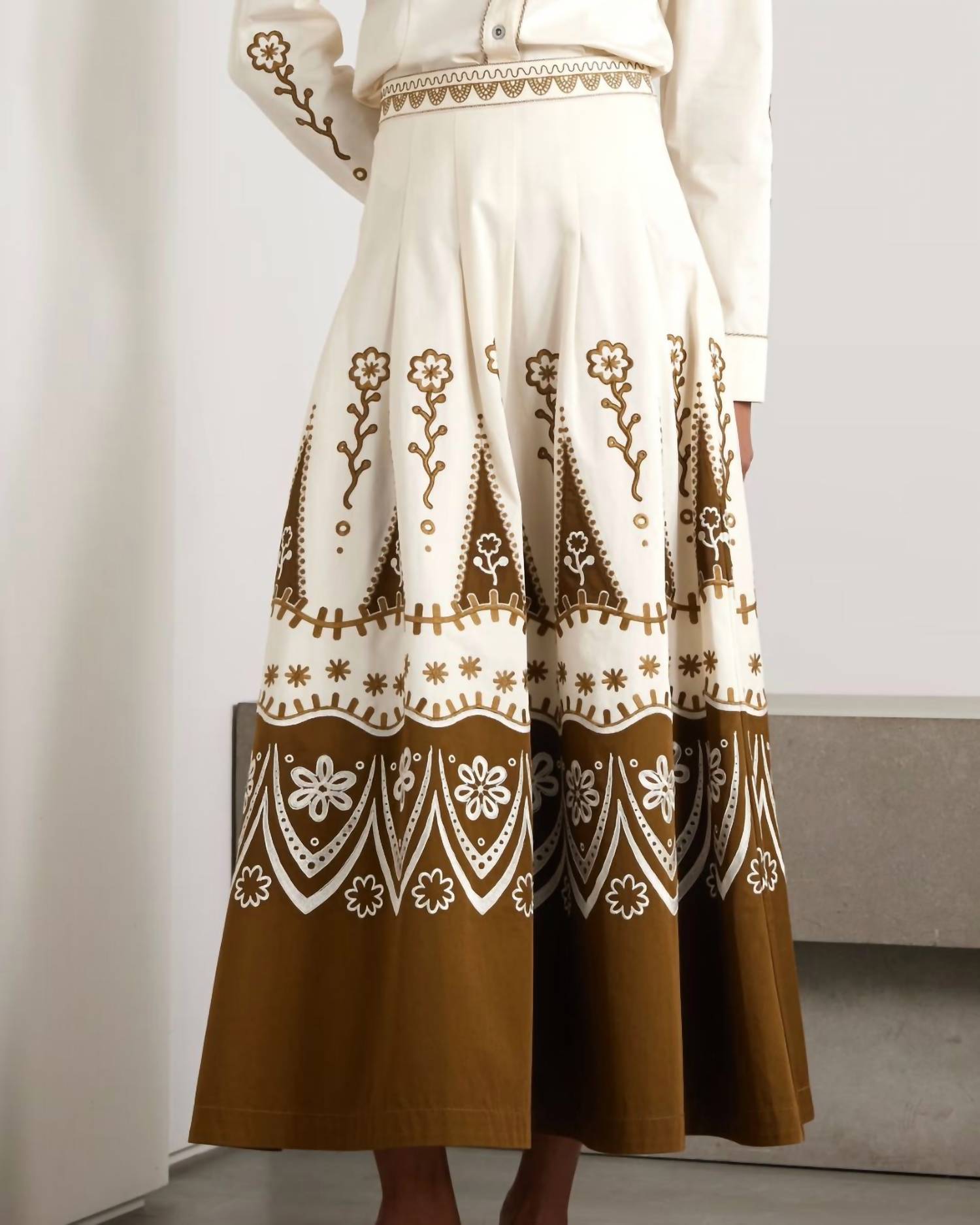 Emporio Sirenuse Amelianna Alabama Skirt in milk tobacco - women's skirt