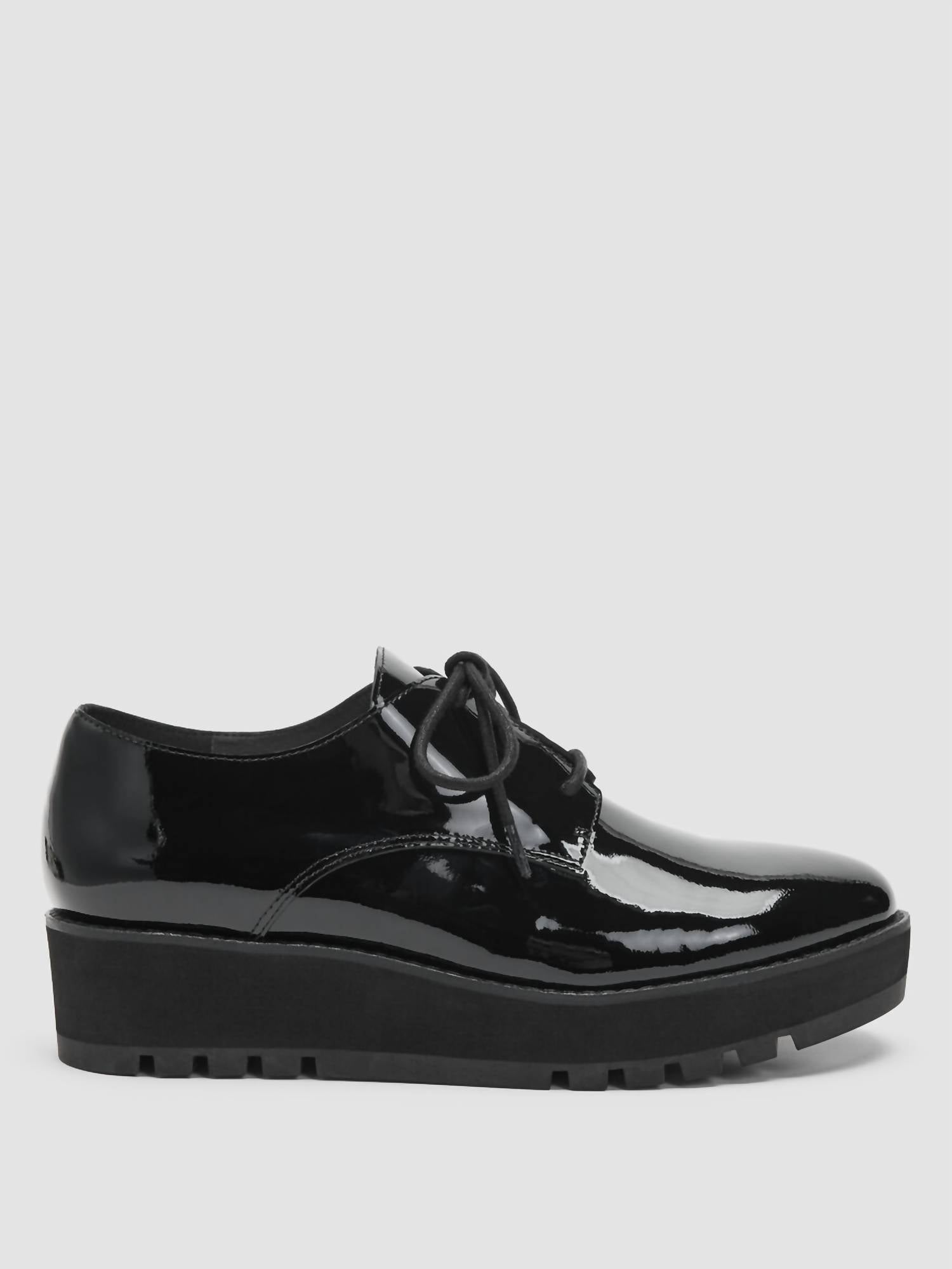 Eileen Fisher Women's Eddy Patent Leather Platform Oxford Shoes in black - women's shoe