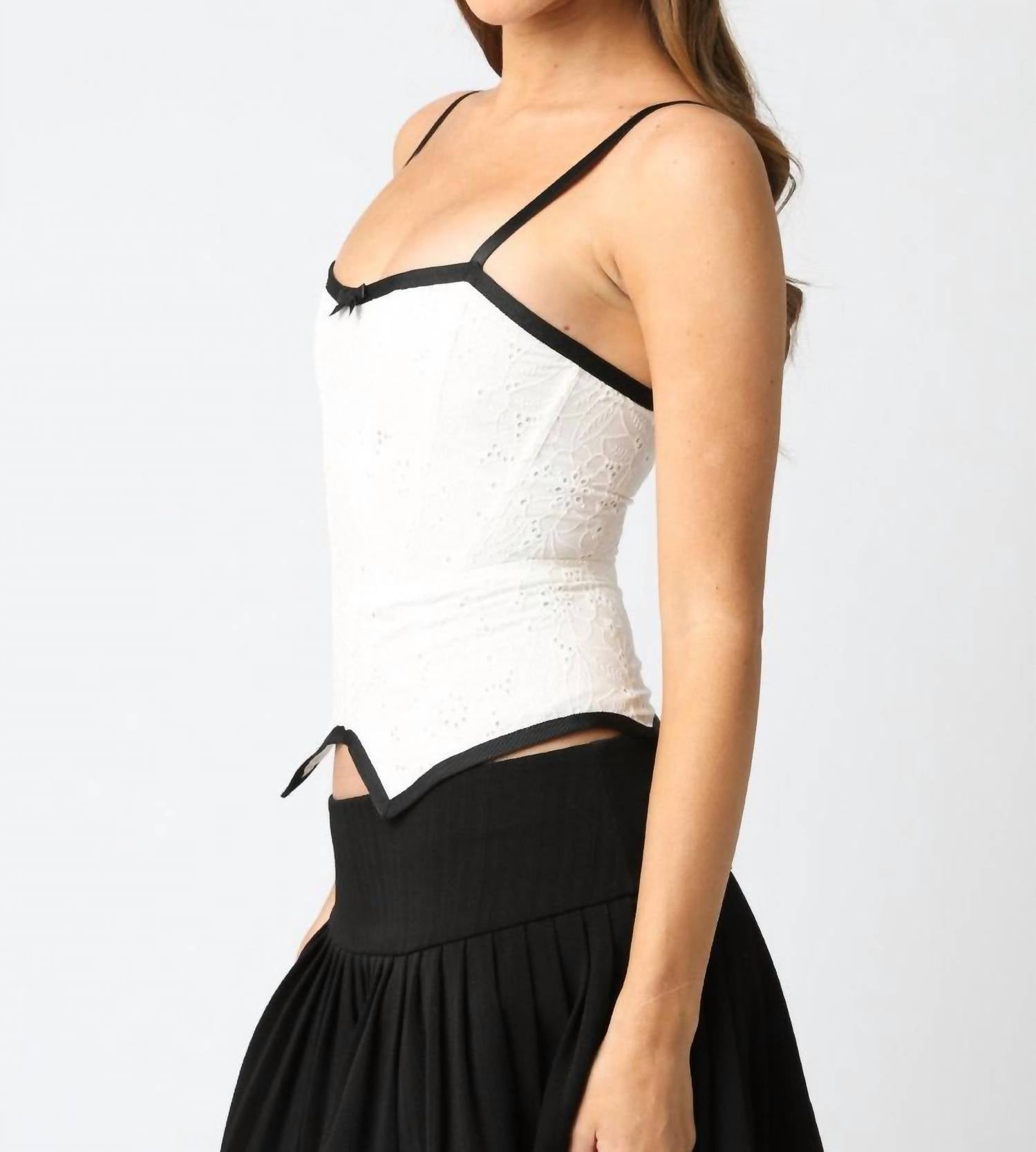 Olivaceous - Tara Corset Bow Detail Tank