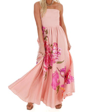 Flying Tomato - Flower Market Strapless Maxi Dress