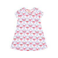 The Beaufort Bonnet Company Girls' Polly Play Dress in red white blue - kids' dress