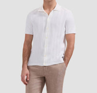 Bugatchi Uomo - Chevron Button-front Short-sleeve Polo Sweater
