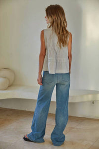 By Together - Chic Sleeveless Ruffle Hem Blouse