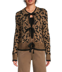 Charlie B - Bow Tie Jacquard Knit Cardigan