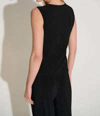 Joseph Ribkoff - Embellished Mesh Yoke Sleeveless Top