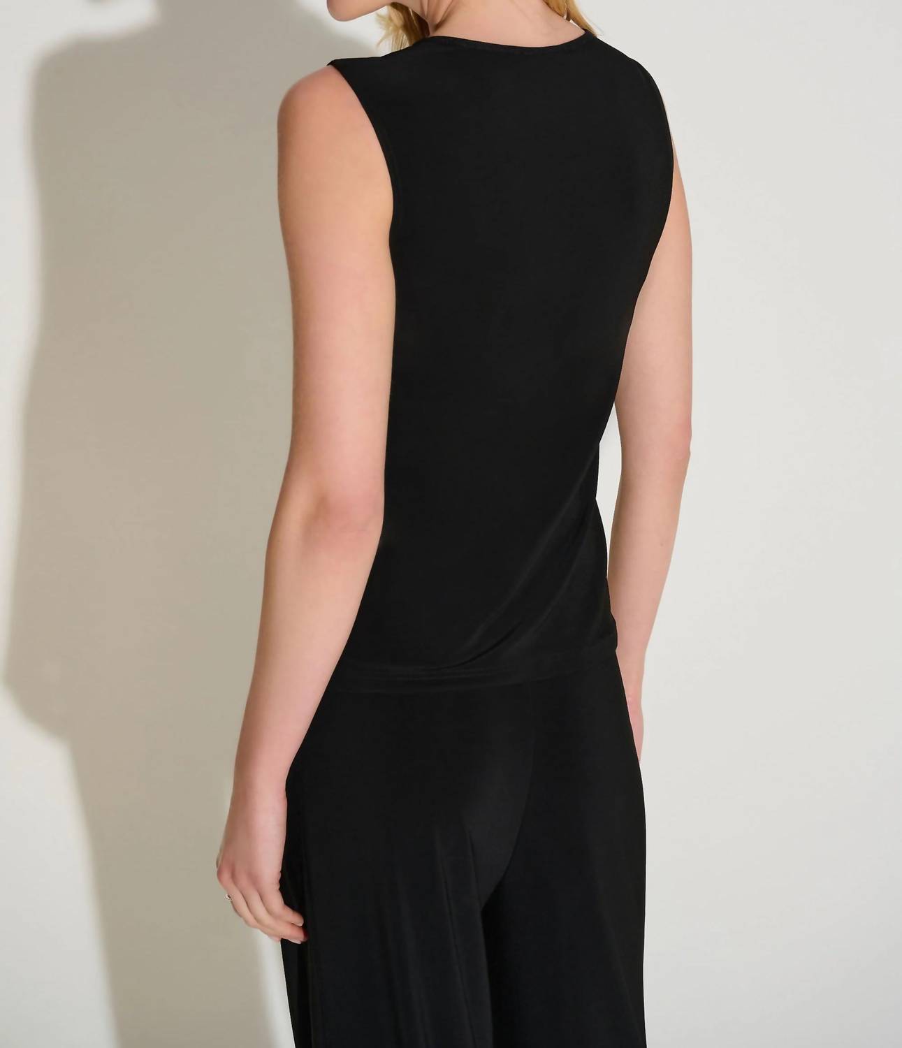 Joseph Ribkoff - Embellished Mesh Yoke Sleeveless Top