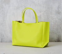 Ampersand As Apostrophe - Women's Leather Sideways Tote Bag