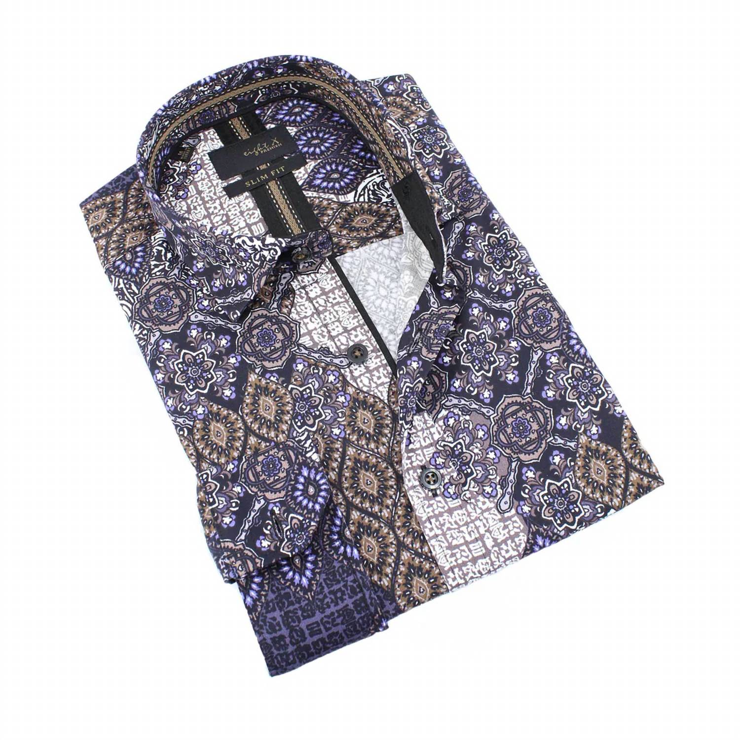 Eight X - Modern Style Digital Print Button Down Shirt