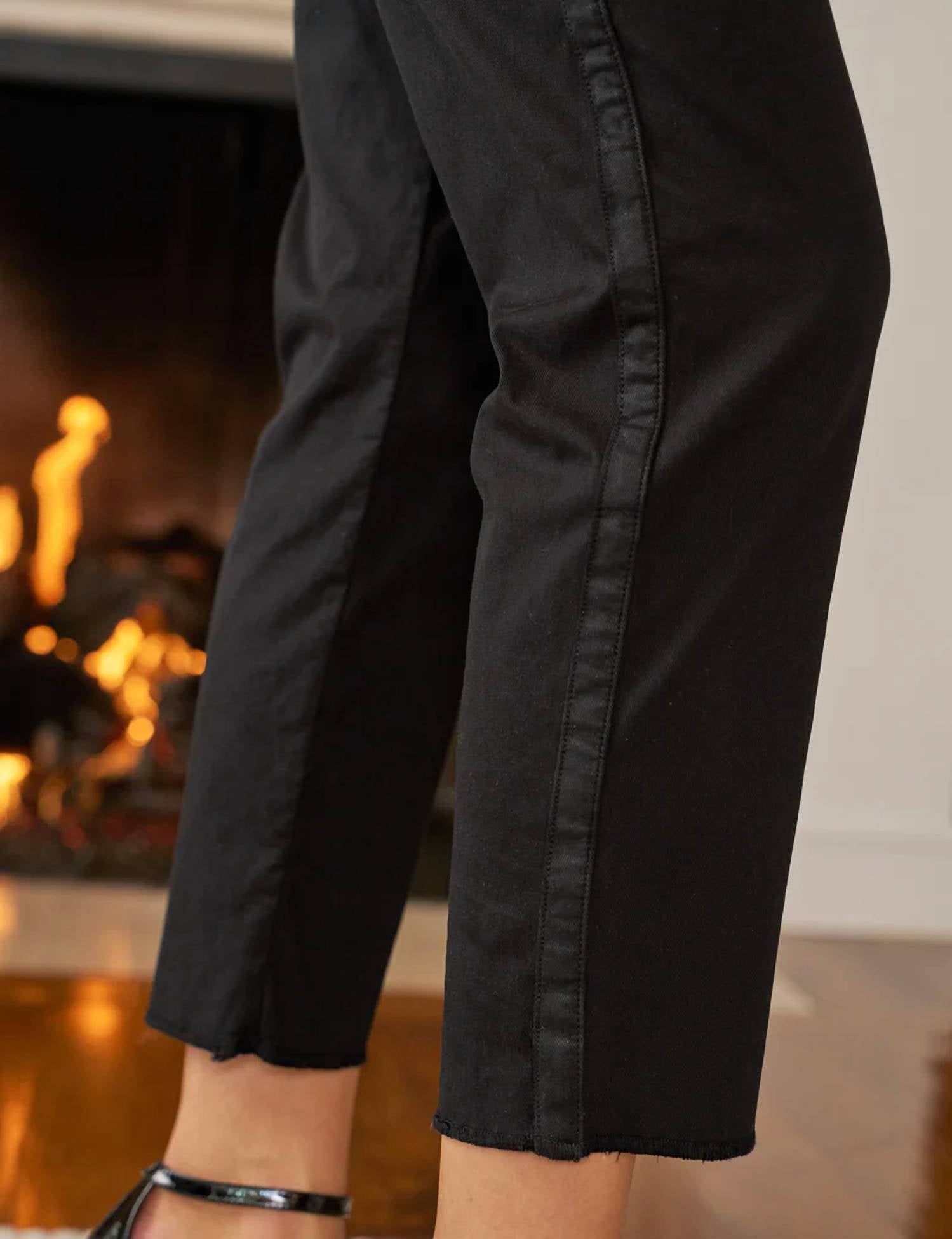 Frank & Eileen Wicklow Italian Chino Pant in black tuxedo - women's pants - view 4