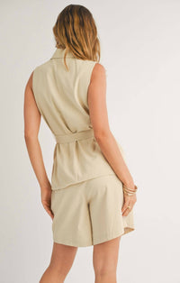Sage The Label - Sunlit Open Front Blazer Vest