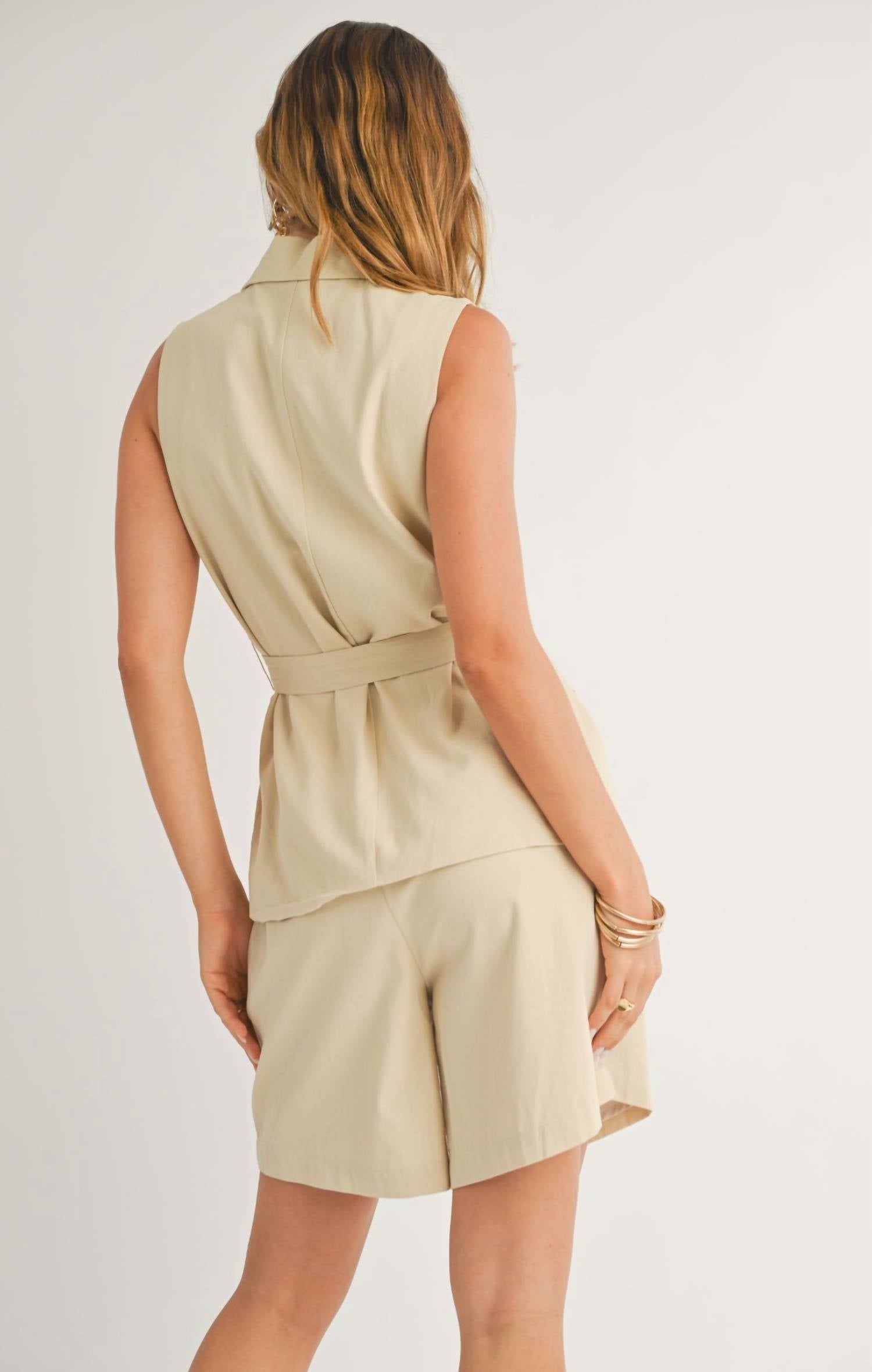 Sage The Label - Sunlit Open Front Blazer Vest