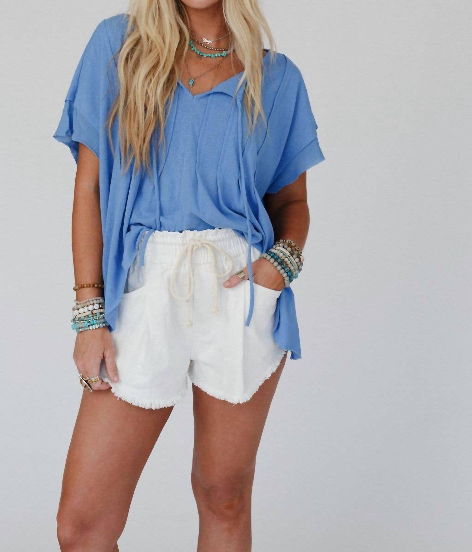 Three Bird Nest - Boho Pleated Top