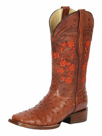 El General Western Wear - Women’s Rose Of Texas Exotic Ostrich Cowboy Boots