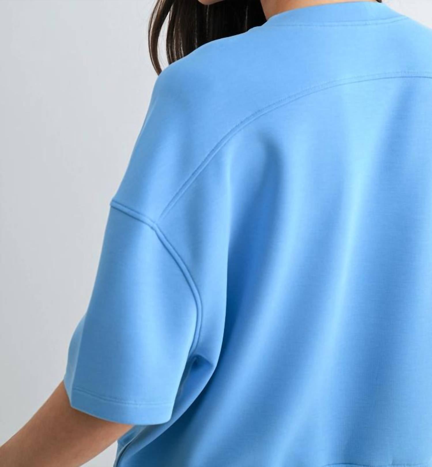 mono b Laguna Scuba Weekender 2 Piece Set in denim drift - women's sleepwear - detail view