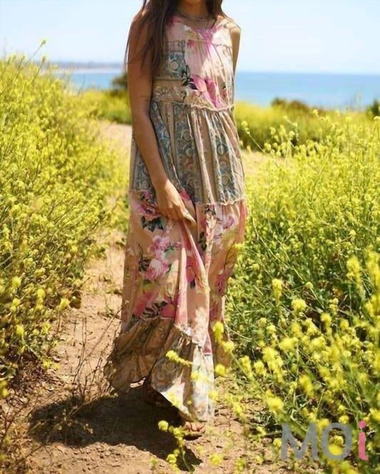 Davi & Dani - Floral Boho Mixed Print Maxi