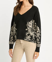 CABALLERO Krista Sweater in zebra fern - women's sweater - alternate view