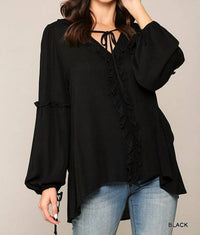 Gigio - Enna Textured Puff Sleeve Top