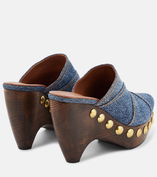 Alaia - Preloved Women's Le Sabot Denim Mules