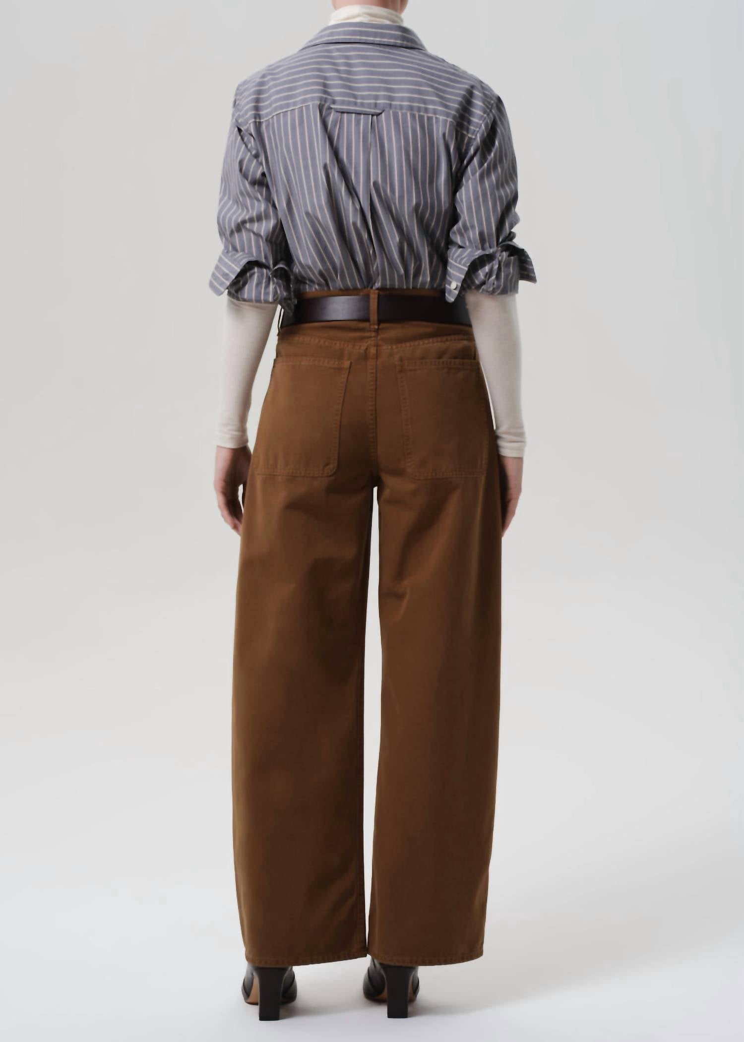 Citizens of Humanity Ayla Cargo Pants in bronze - women's pants - detail view
