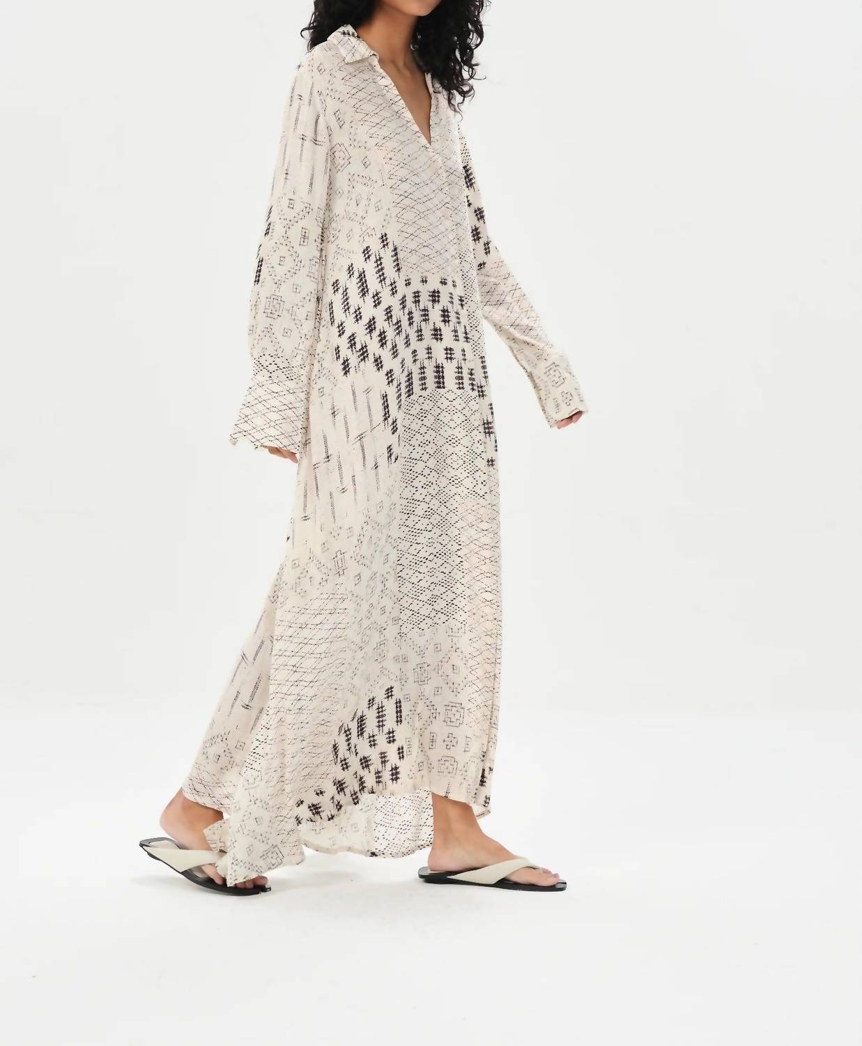Maria Cher Zarate Jinny Long Dress in ecru - women's dress - view 5