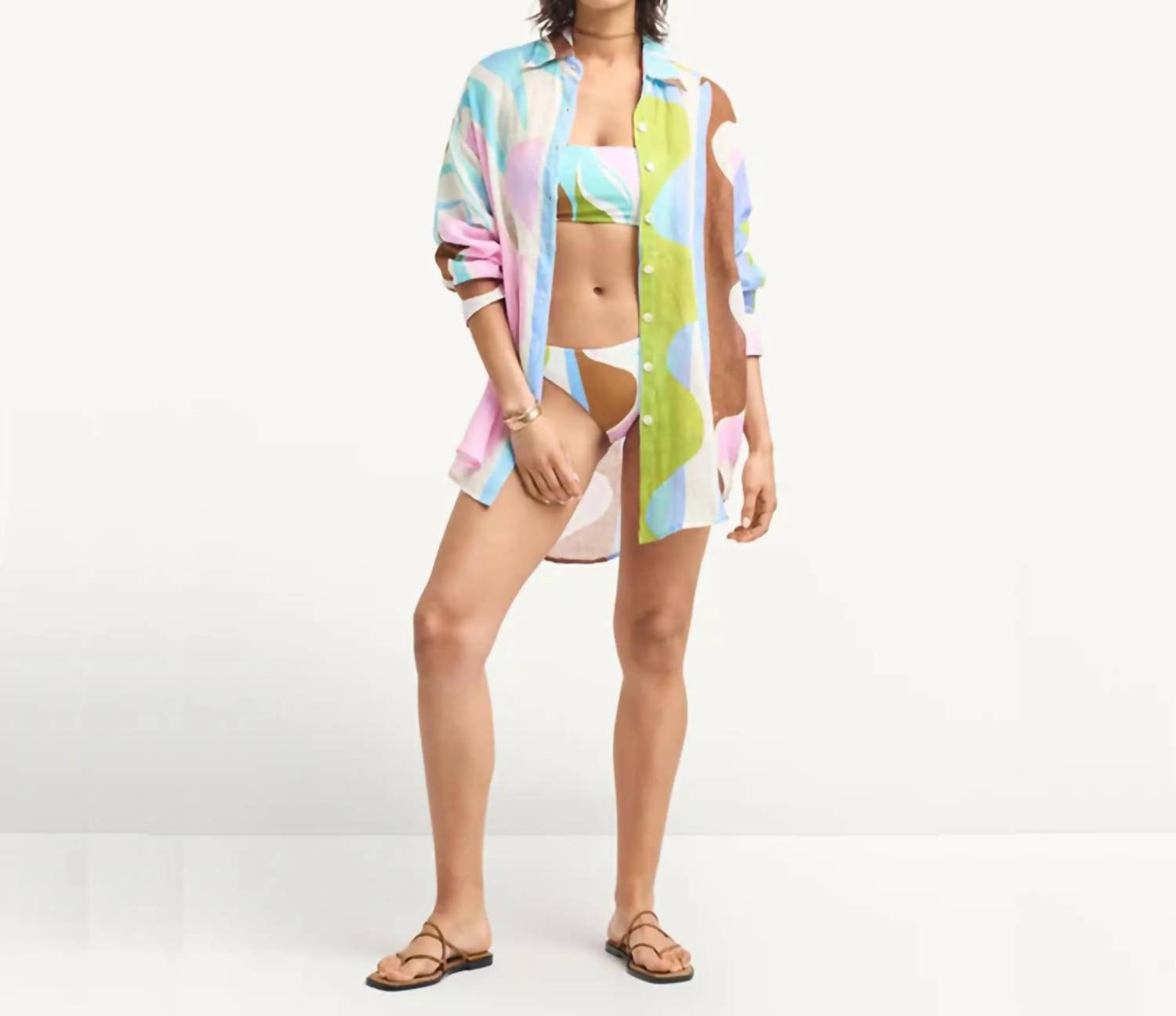 Vitamin A - Playa Linen Boyfriend Shirt
