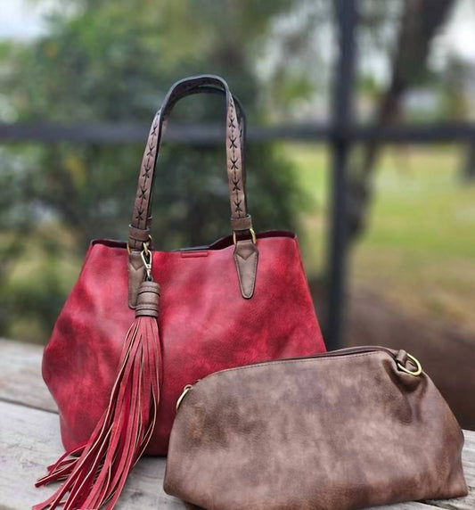 Jen & Co. - Women's Aliza 2-in-1 Handbag Satchel With Crossbody Strap