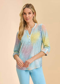 Fdj - Quarter Sleeve Henley Top