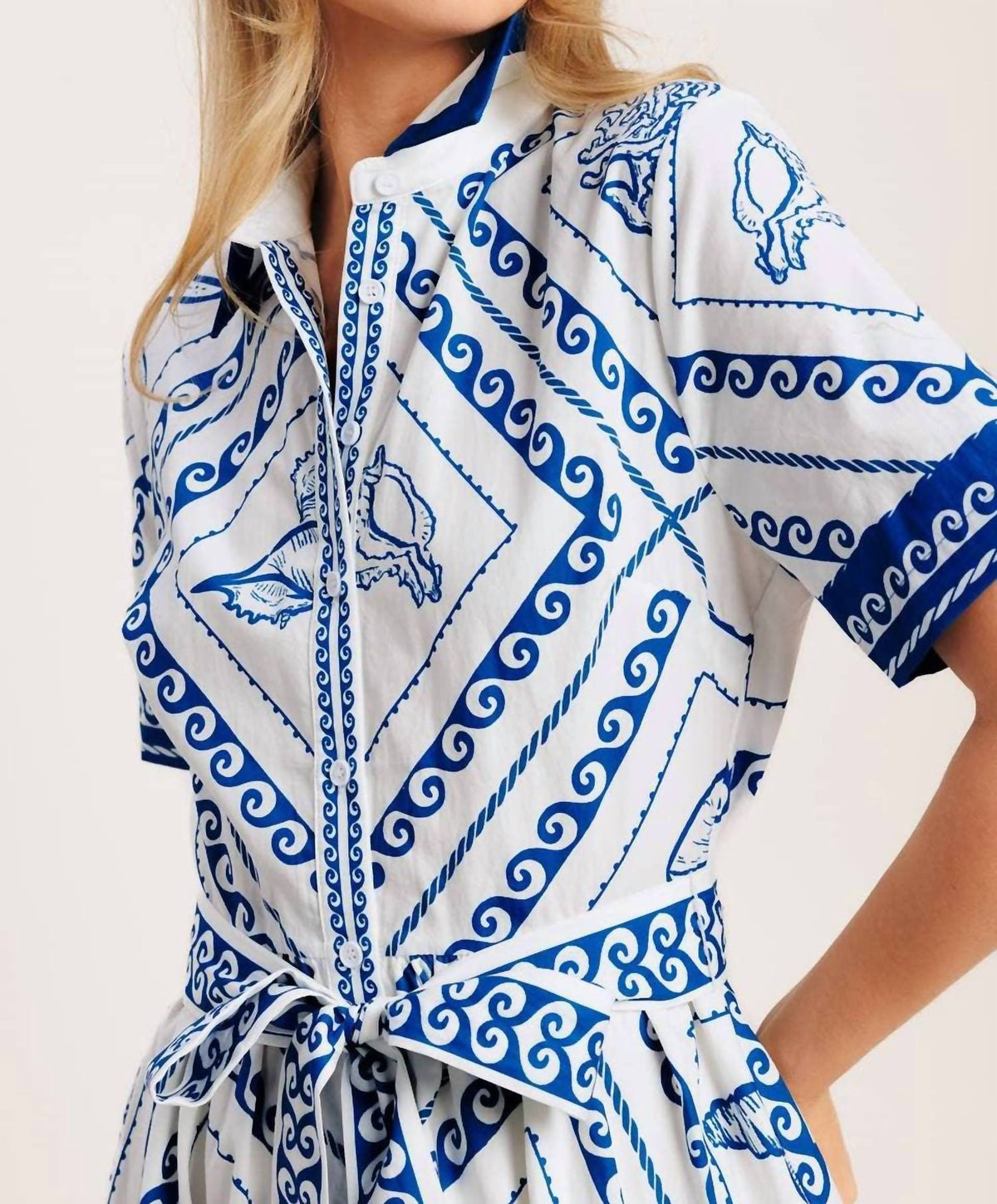 Flying Tomato - Printed Woven Mini Dress