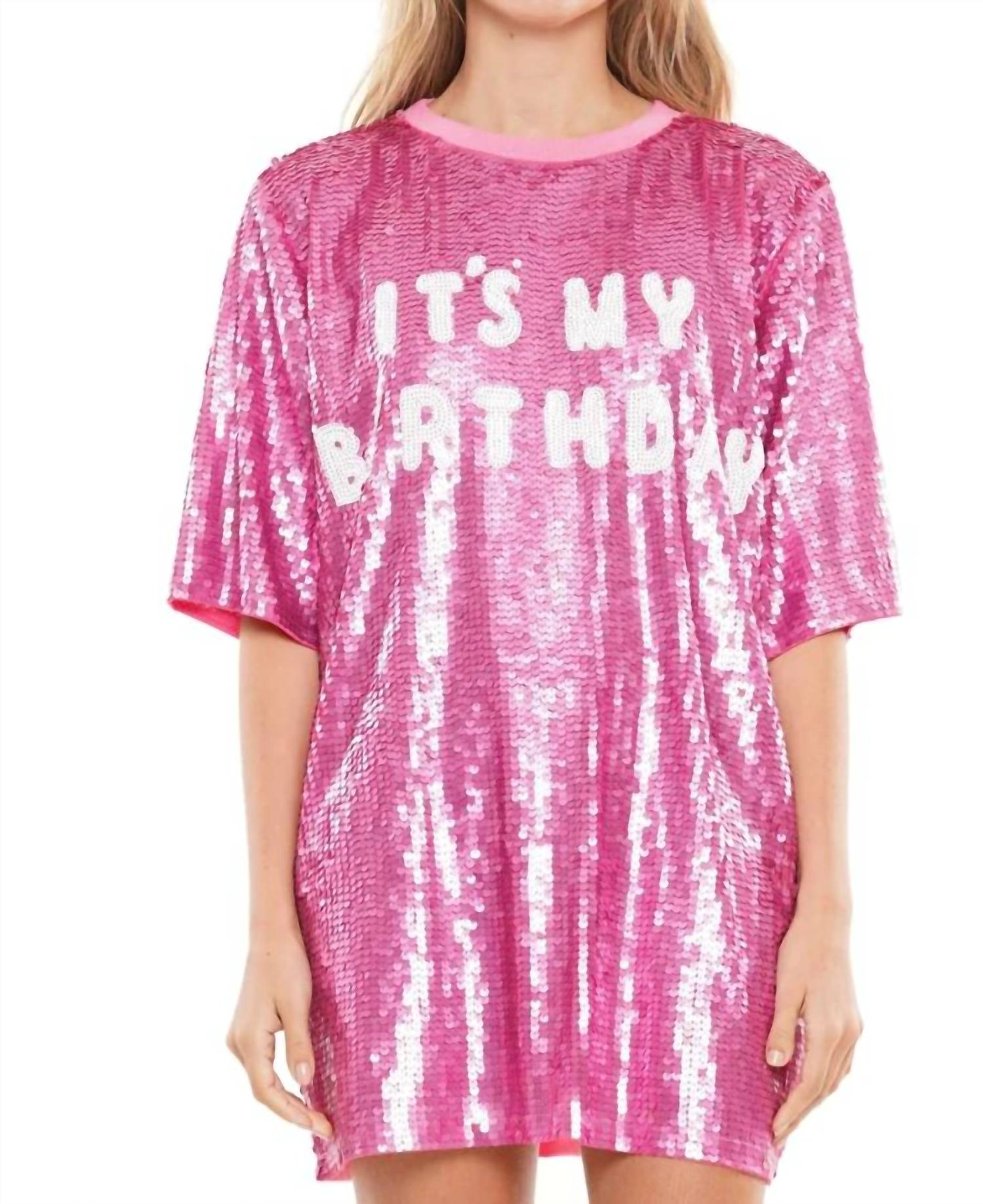 Why Dress - It's My Birthday Block Letter Sequin Dress