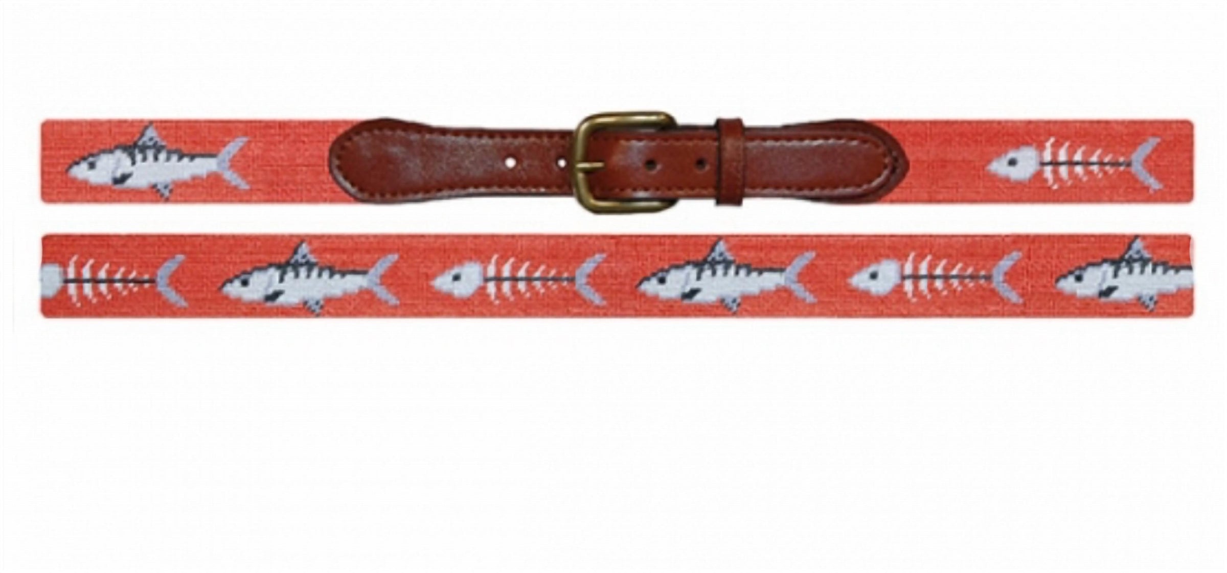 Smathers & Branson - Women's Bone Fish Needlepoint Belt