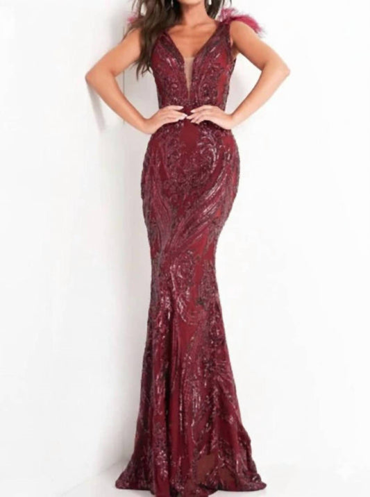 Jovani - Fitted Sequin Gown