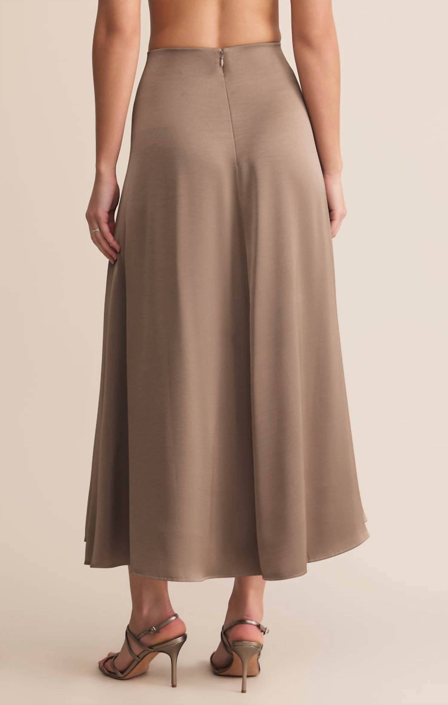 Z Supply Northpointe Satin Midi Skirt in moonlight 1 - women's skirt - alternate view
