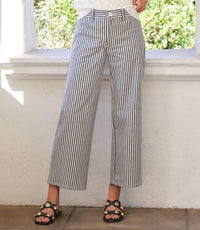 Karen Kane - Stripe Cropped Jeans