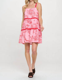 Meet Me In Santorini - Sunset Cottage Ric Rat Detailed Dress