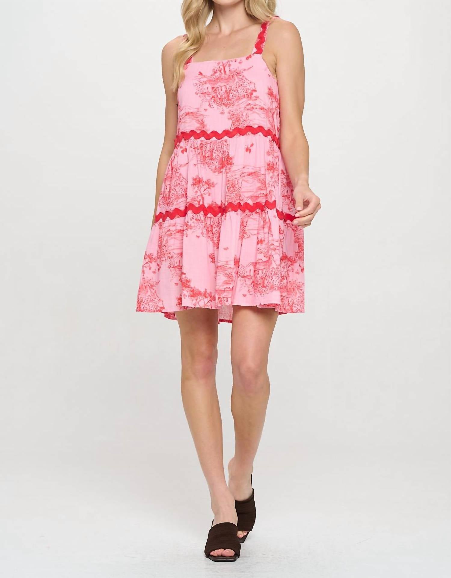 Meet Me In Santorini - Sunset Cottage Ric Rat Detailed Dress