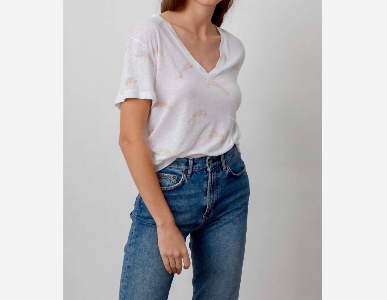 Rails - Cara Linen Jersey Cheetah Print Shirt