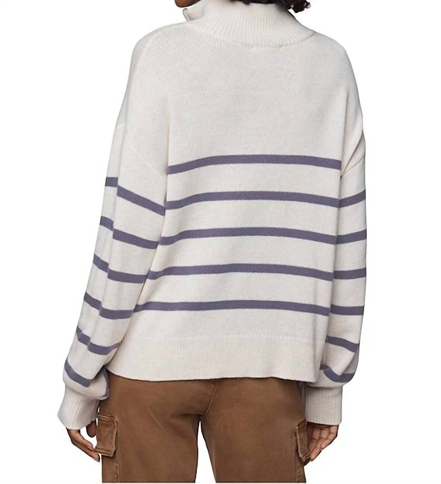 Splendid - Georgie Stripe Quarter Zip Sweater
