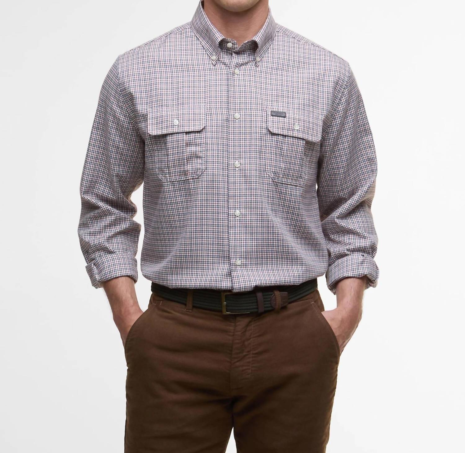 Barbour Fenn Gingham Shirt in fired brick - men's shirt