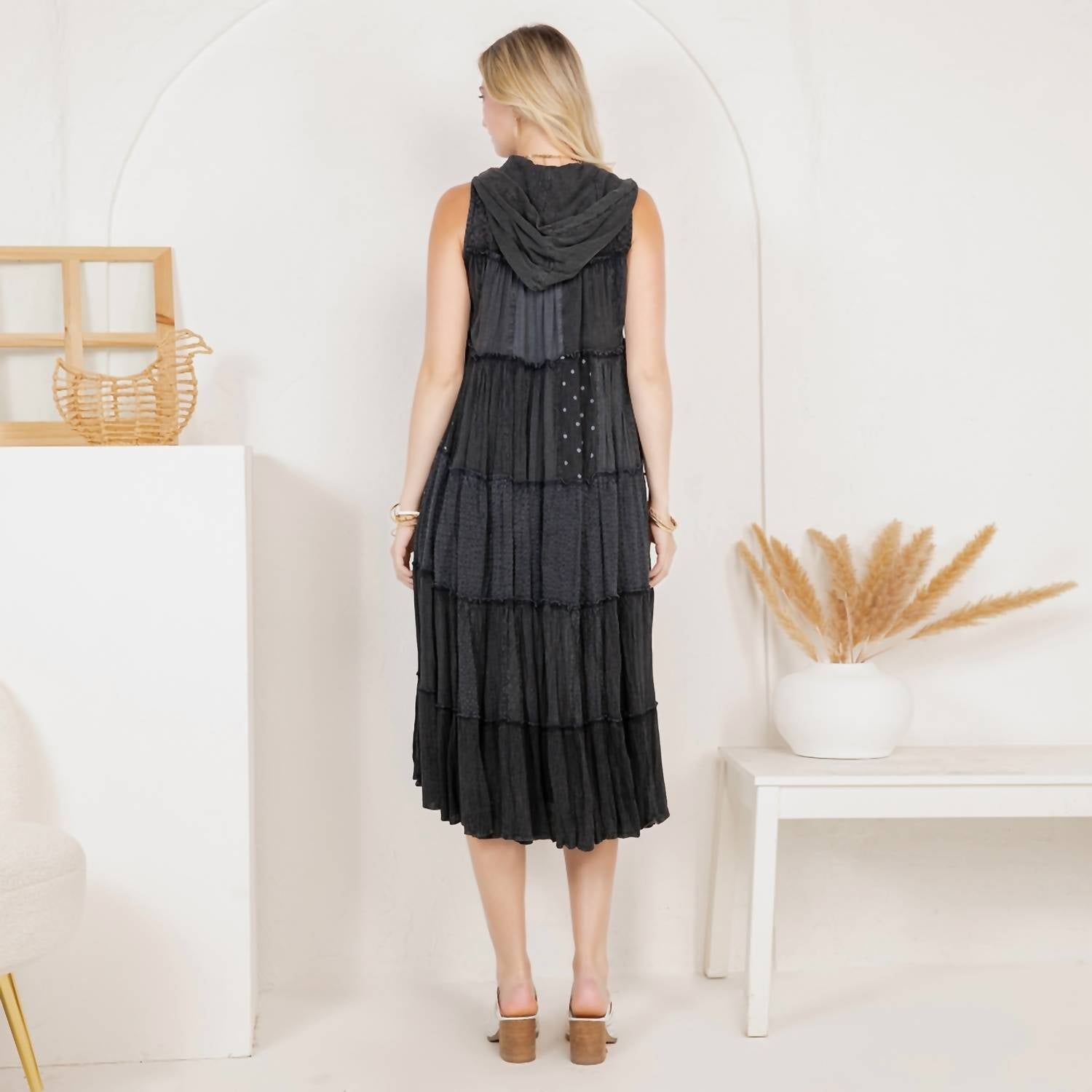 Young Threads - Sleeveless Long Hoodie duster