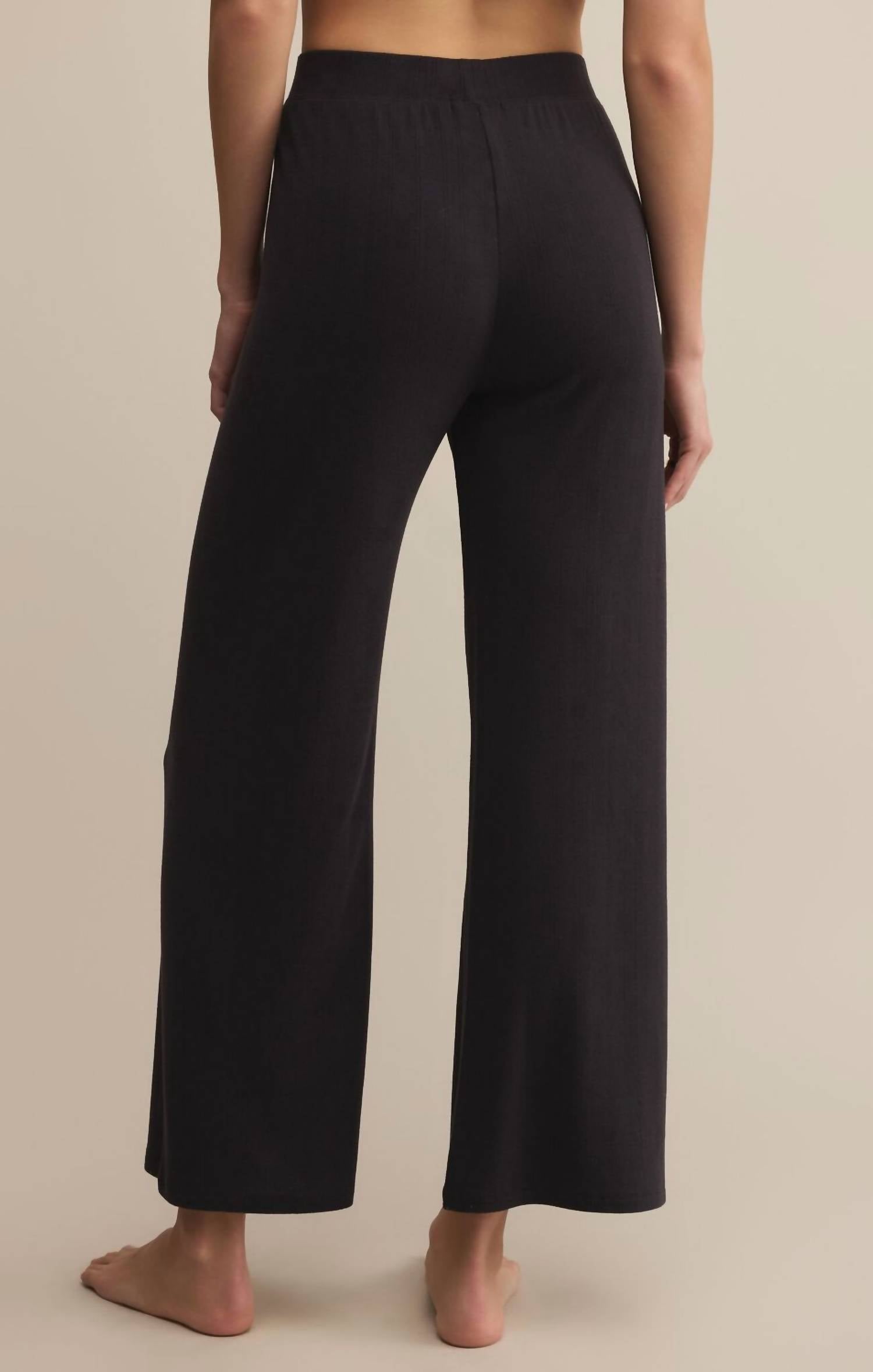 Z Supply Luxe Starry Eyed Pant in black sand - women's pants - alternate view