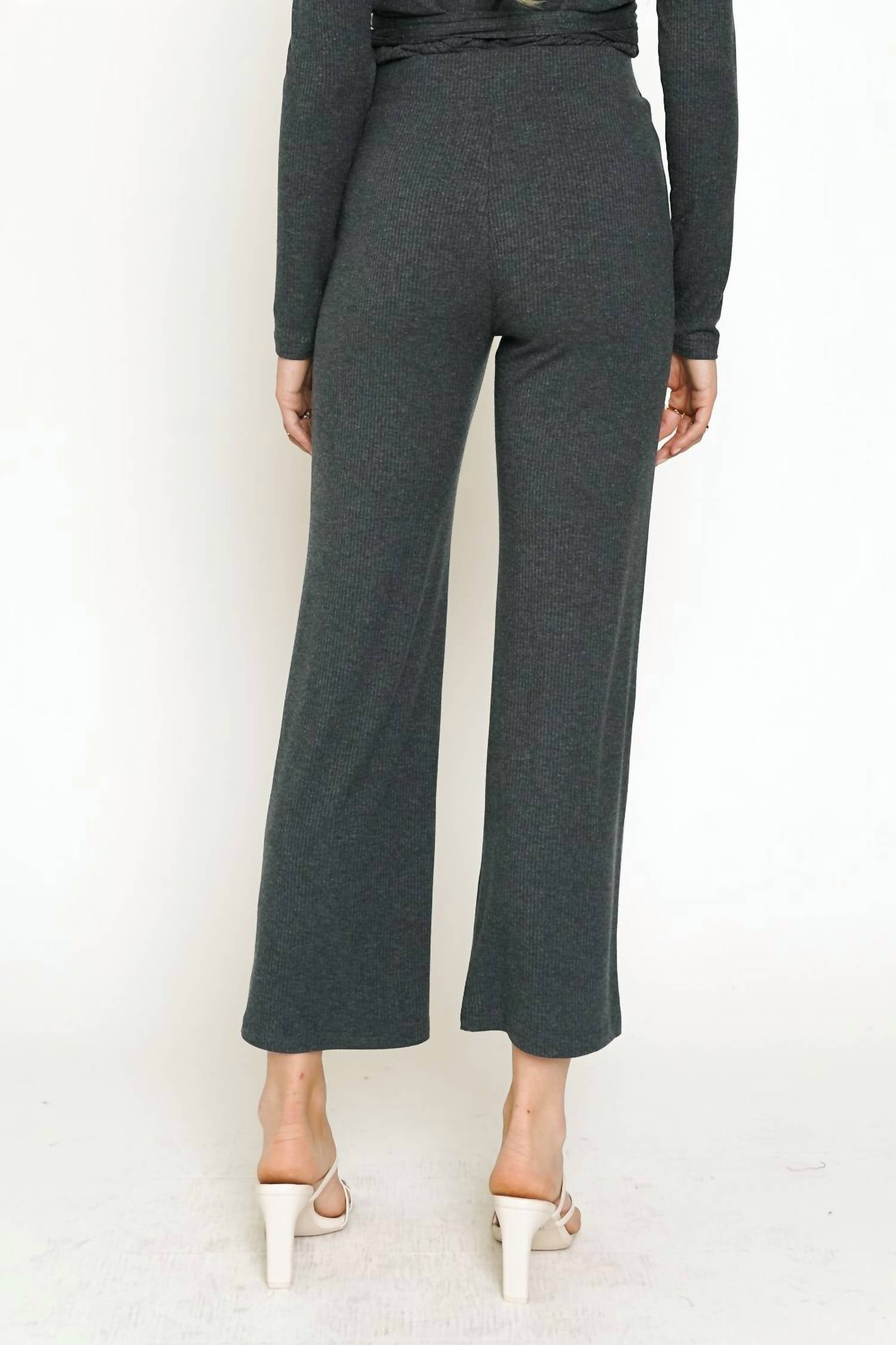 Mystree - High Waist Rib Pants
