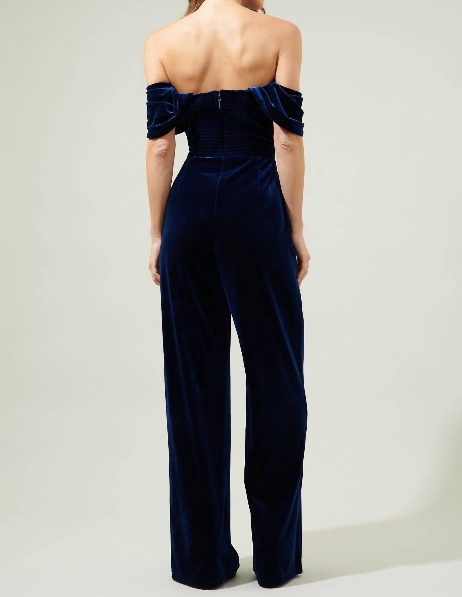 Sugarlips - Velvet Off the Shoulder Jumpsuit