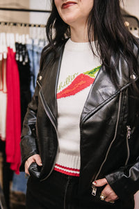 Reset By Jane - Faux Leather Long Sleeve Jacket